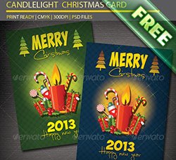 圣诞节海报：Candlelight Christmas Card